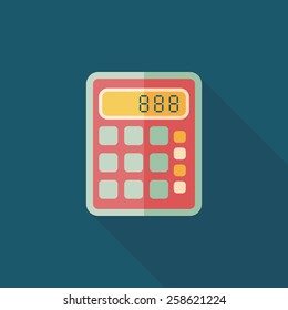 calculator flat icon with long shadow,eps10