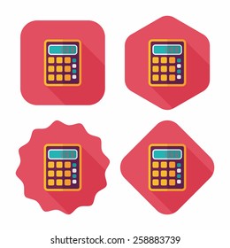 calculator flat icon with long shadow,eps10