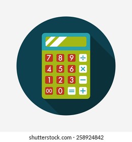 calculator flat icon with long shadow,eps10