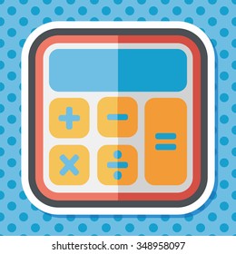 calculator flat icon with long shadow,eps10