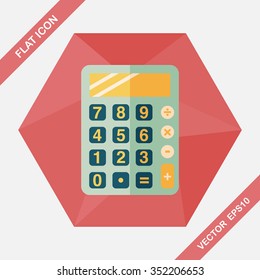 calculator flat icon with long shadow,eps10
