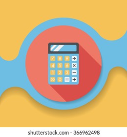calculator flat icon with long shadow,eps10