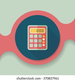 calculator flat icon with long shadow,eps10