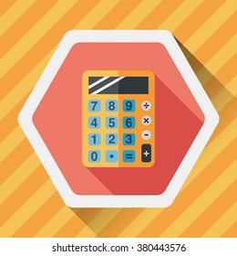 calculator flat icon with long shadow,eps10