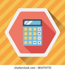 calculator flat icon with long shadow,eps10
