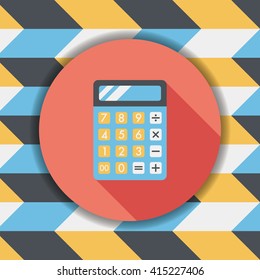 calculator flat icon with long shadow,eps10