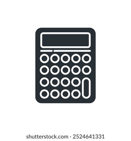 Icono plano de la calculadora. Matemáticas, concepto de educación. Ilustración vectorial aislada