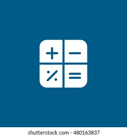 Calculator Flat Icon On Blue Background