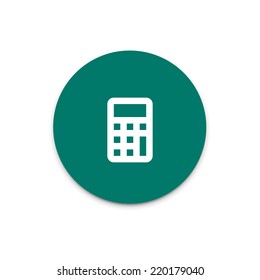 Calculator flat icon on colorful floating ui action button.