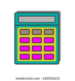 Calculator flat icon on white background