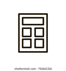 Calculator flat icon. Single high quality outline symbol of calculation for web design or mobile app. Thin line signs of internet for design logo, visit card, etc. Outline pictogram of calculator