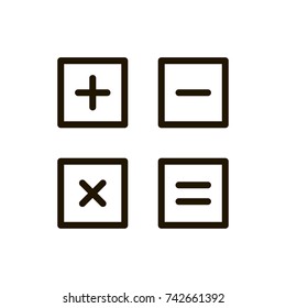 Calculator flat icon. Single high quality outline symbol of calculation for web design or mobile app. Thin line signs of internet for design logo, visit card, etc. Outline pictogram of calculator
