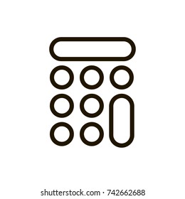 Calculator flat icon. Single high quality outline symbol of calculation for web design or mobile app. Thin line signs of internet for design logo, visit card, etc. Outline pictogram of calculator