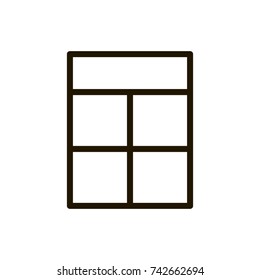 Calculator flat icon. Single high quality outline symbol of calculation for web design or mobile app. Thin line signs of internet for design logo, visit card, etc. Outline pictogram of calculator