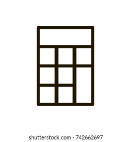 Calculator flat icon. Single high quality outline symbol of calculation for web design or mobile app. Thin line signs of internet for design logo, visit card, etc. Outline pictogram of calculator