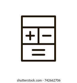 Calculator flat icon. Single high quality outline symbol of calculation for web design or mobile app. Thin line signs of internet for design logo, visit card, etc. Outline pictogram of calculator