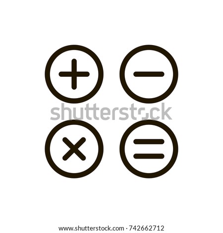 Calculator flat icon. Single high quality outline symbol of calculation for web design or mobile app. Thin line signs of internet for design logo, visit card, etc. Outline pictogram of calculator