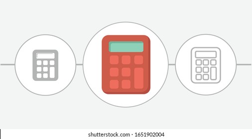 Calculator flat icon. solid and line icon