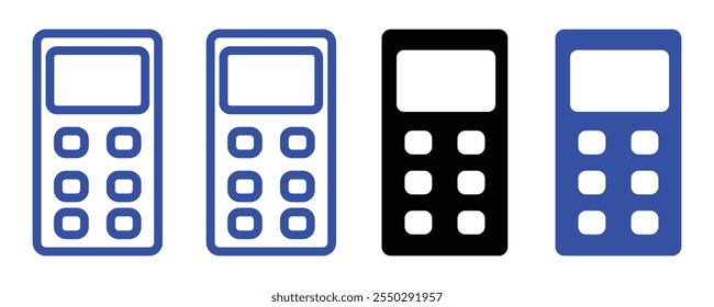 Calculadora plana logo icono de Vector conjunto.
