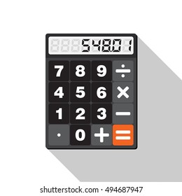 Calculator flat on white background vector