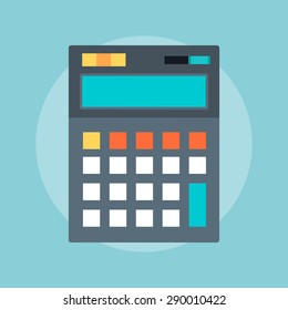 Calculator flat style, colorful, vector icon for info graphics, websites, mobile and print media.