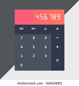 Calculator flat style, colorful, vector icon for info graphics, websites, mobile and print media.