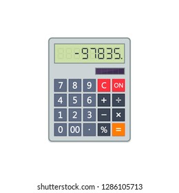 Calculator in flat style isolated on a white background. Vector electronic portable calculator.