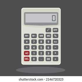 Calculator flat style, a portable calculation tool for finance, business, commerce, office, and education.