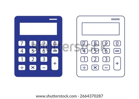 Calculator, flat vector icon design. Calculator icon logo design. Accounting calculator sign and symbol. Variety colors icon. EPS 10