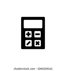 Calculator. Flat Vector Icon. Simple black symbol on white background