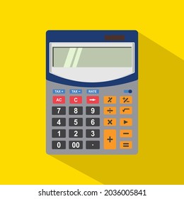 Símbolo de icono de vector plano calculador, inspiración de diseño de calculadora de moda plana.