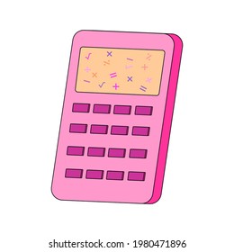 calculator flat vector illustration isolated on white