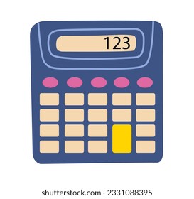 Calculator flat web icon. MIinimalist calculator logo clipart. School supplies symbol icon.