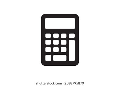 calculator frame icon vector silhouette isolated in white background