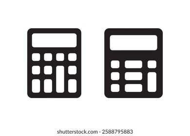 calculator frame icon vector silhouette isolated in white background