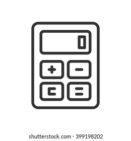 Calculator. Fully scalable vector icon in outline style.