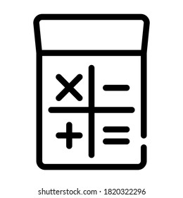 vector de icono de línea de gadget de calculadora. signo de gadget de calculadora. símbolo de contorno aislado ilustración negra