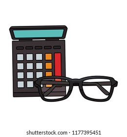 Calculator and glasses