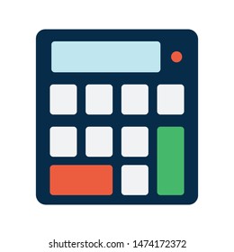 calculator glyph flat vector icon