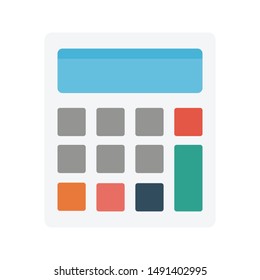 calculator glyph flat vector icon