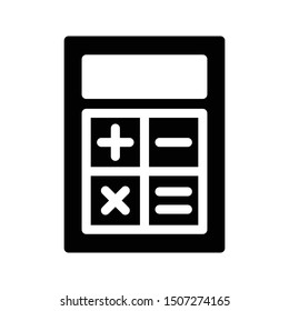 calculator glyph flat vector icon