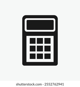 calculator glyph flat vector icon