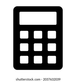 calculator glyph icon, business and finance icon.