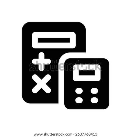 calculator glyph icon. Strong and solid vector icon for websites, mobile interfaces, presentations, and visual branding. High quality and easy to edit.