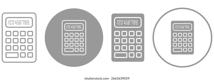 ícone de glifo da calculadora. Ilustração vetorial do conjunto de ícones da Calculadora isolado. Ícones de orçamento. ícone da calculadora no vetor silhueta. Coleção de Ícones de Pagamento. Ícone de vetor de orçamento eps 10