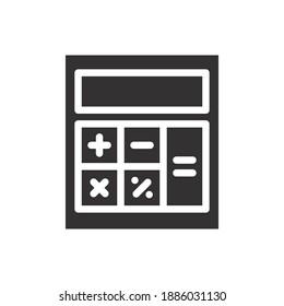 Calculator glyph icon for web template and app. Vector illustration. design on white background. EPS 10