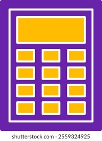 Calculator Glyph Two Color Vector Icon Design