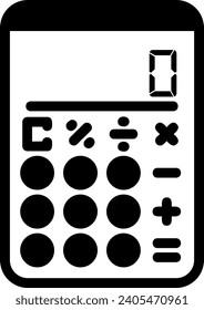 Calculator Glyph Vector Icon Design