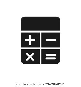 Calculator glyph vector icon isolated. Calculator stock vector icon for web, mobile app and ui design