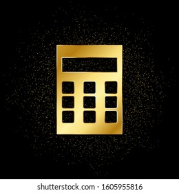 Calculator gold, icon. Vector illustration of golden particle